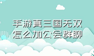 手游真三国无双怎么加公会群聊