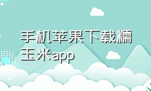 手机苹果下载糯玉米app