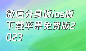 微信分身版ios版下载苹果免费版2023