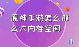 原神手游怎么那么大内存空间