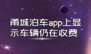 甬城泊车app上显示车辆仍在收费