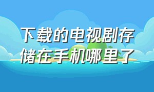 下载的电视剧存储在手机哪里了