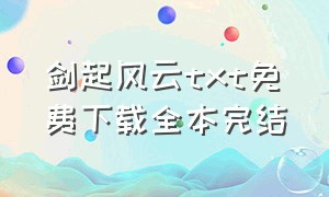 剑起风云txt免费下载全本完结