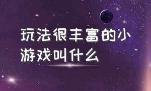 玩法很丰富的小游戏叫什么