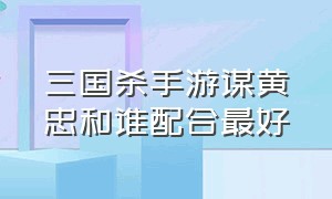 三国杀手游谋黄忠和谁配合最好