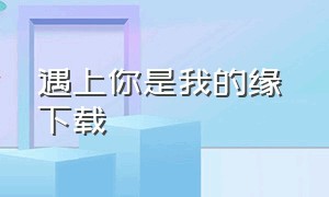 遇上你是我的缘 下载