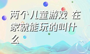 两个儿童游戏 在家就能玩的叫什么