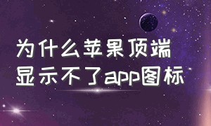 为什么苹果顶端显示不了app图标