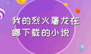 我的烈火屠龙在哪下载的小说