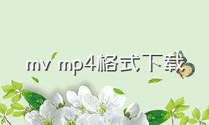 mv mp4格式下载