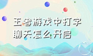 王者游戏中打字聊天怎么开启