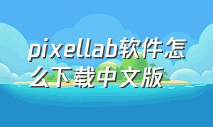 pixellab软件怎么下载中文版
