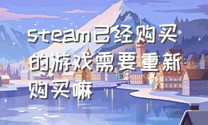 steam已经购买的游戏需要重新购买嘛