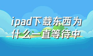 ipad下载东西为什么一直等待中