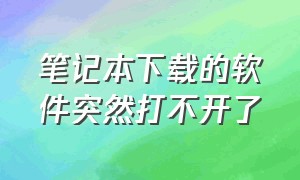 笔记本下载的软件突然打不开了