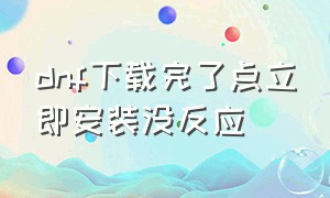 dnf下载完了点立即安装没反应