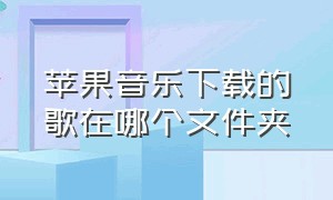 苹果音乐下载的歌在哪个文件夹