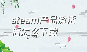 steam产品激活后怎么下载