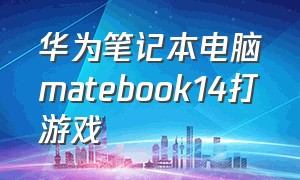 华为笔记本电脑matebook14打游戏