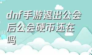 dnf手游退出公会后公会硬币还在吗