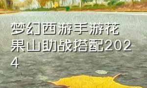 梦幻西游手游花果山助战搭配2024