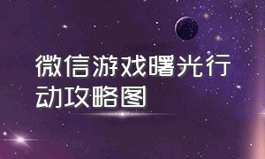 微信游戏曙光行动攻略图