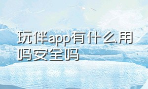 玩伴app有什么用吗安全吗