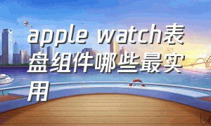 apple watch表盘组件哪些最实用