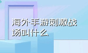 海外手游刺激战场叫什么