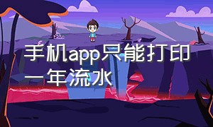 手机app只能打印一年流水