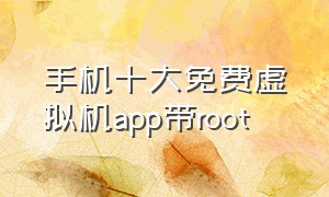 手机十大免费虚拟机app带root