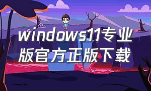 windows11专业版官方正版下载