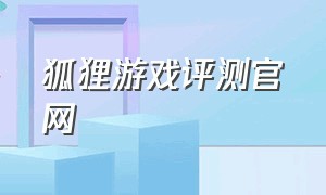 狐狸游戏评测官网