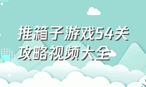 推箱子游戏54关攻略视频大全