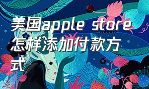 美国apple store怎样添加付款方式