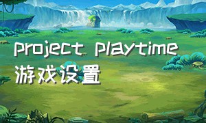 project playtime游戏设置