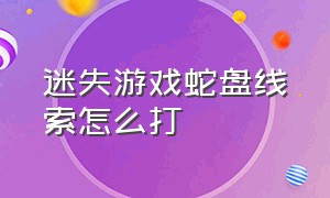 迷失游戏蛇盘线索怎么打