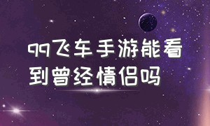 qq飞车手游能看到曾经情侣吗