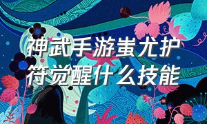 神武手游蚩尤护符觉醒什么技能