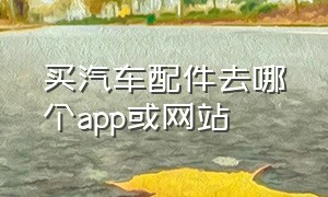 买汽车配件去哪个app或网站