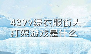 4399绿衣服街头打架游戏是什么