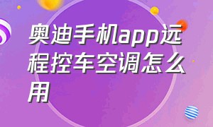 奥迪手机app远程控车空调怎么用