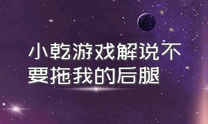 小乾游戏解说不要拖我的后腿