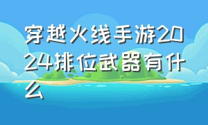 穿越火线手游2024排位武器有什么