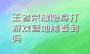 王者荣耀隐身打游戏营地能看到吗