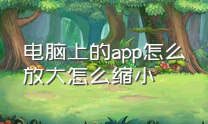 电脑上的app怎么放大怎么缩小