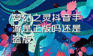 梦幻之灵抖音手游是正版吗还是盗版