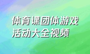 体育课团体游戏活动大全视频