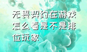 无畏契约在游戏怎么看是不是排位玩家