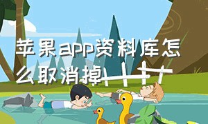 苹果app资料库怎么取消掉